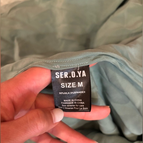 Ser.Oya | Emma Silk Dress Elegant Feldspar Green Silk Evening Gown Size M New - Picture 6 of 7